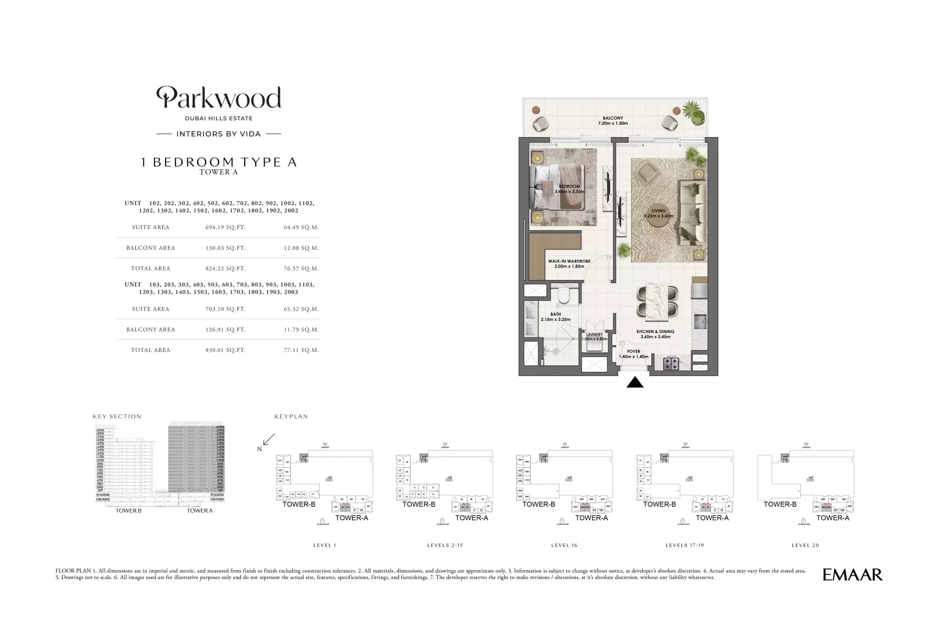 Parkwood Type A-6-602, 1 bed