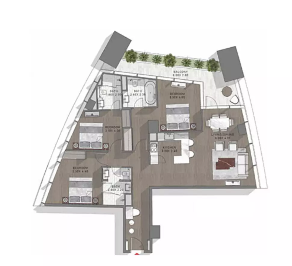 Safa Two Type 12, 3 beds