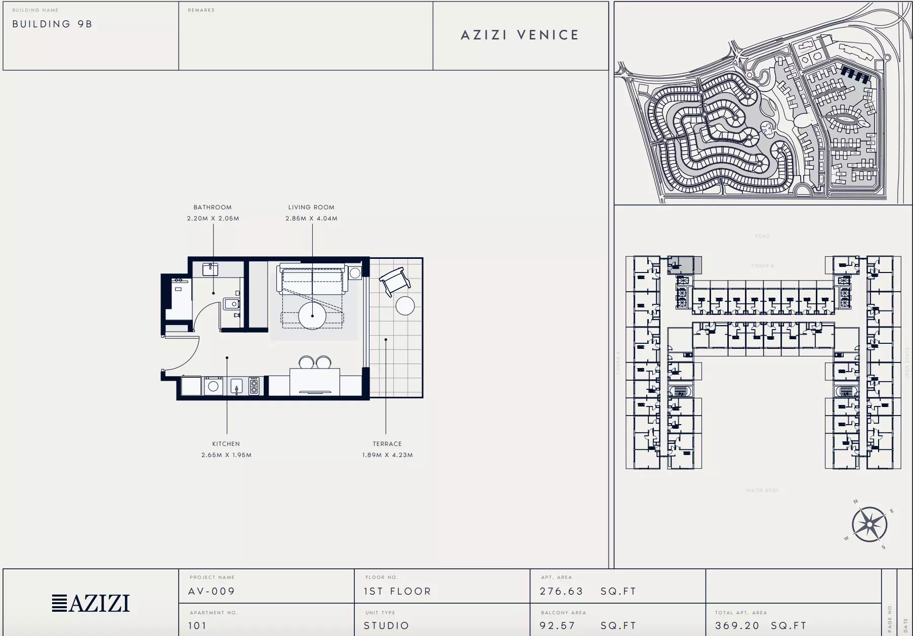 Azizi Venice 9 Type 101-Building B, studio