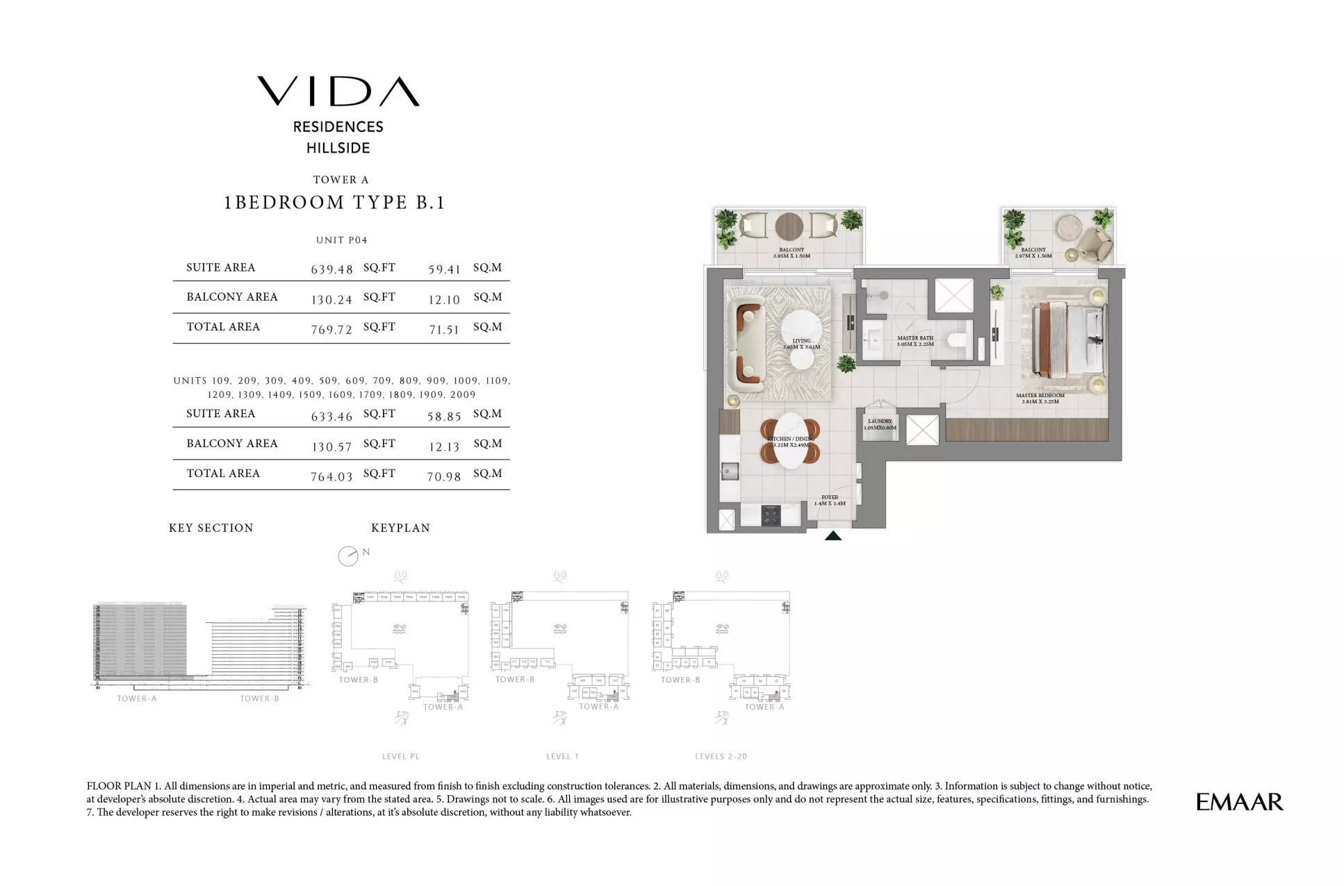 Vida Residences Hillside Type B1-Tower A, 1 bed