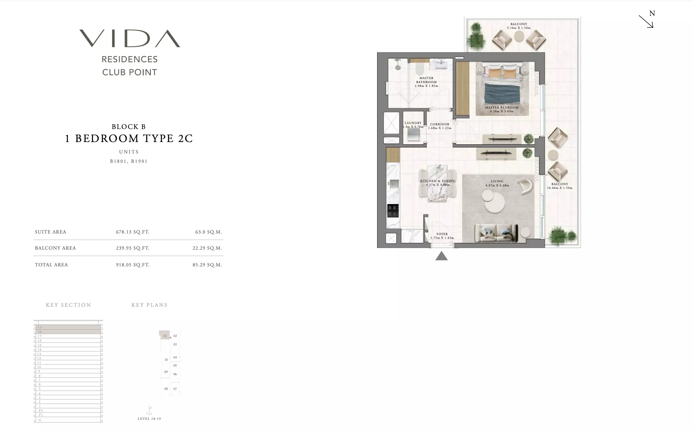 Vida Residences Club Point Type 2 C - Block B, 1 bed