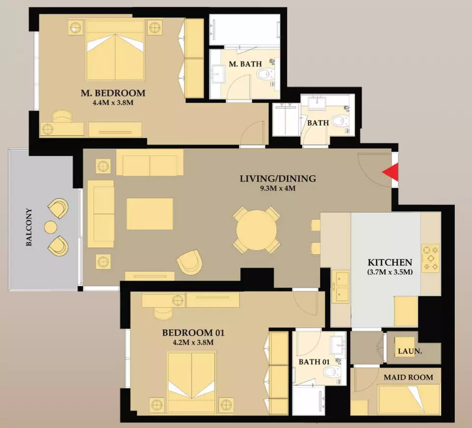 صورة مخطط ارضية الوحدة