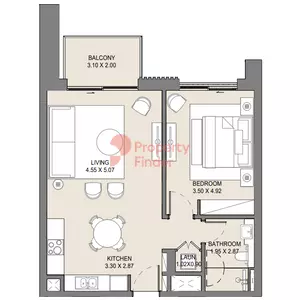 Jomana — 1BR floor plan