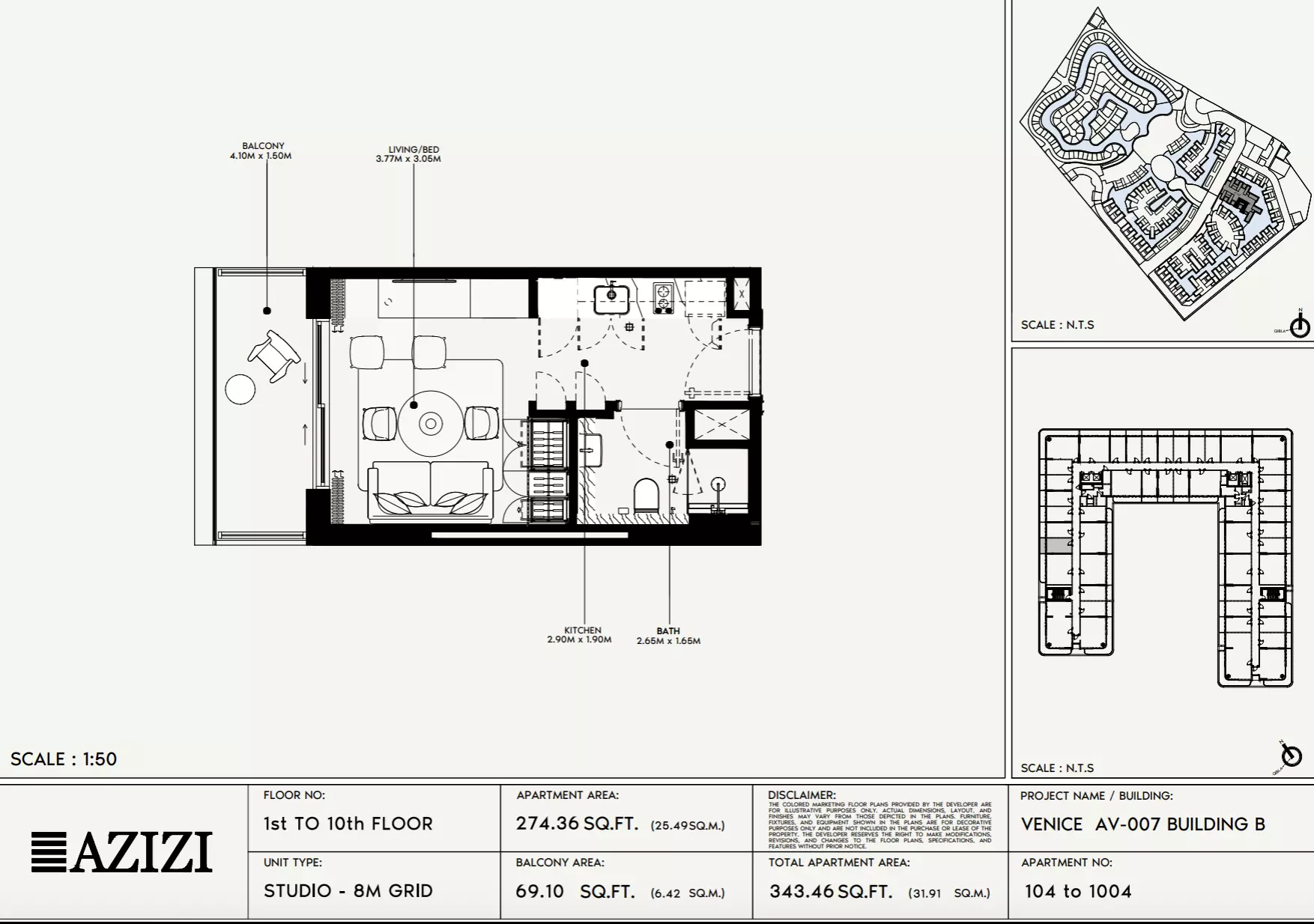 Azizi Venice 7 Type 104-Building B, studio