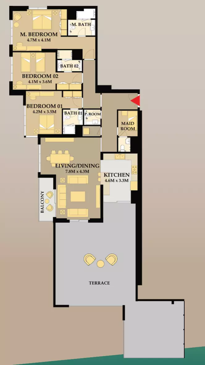 صورة مخطط ارضية الوحدة