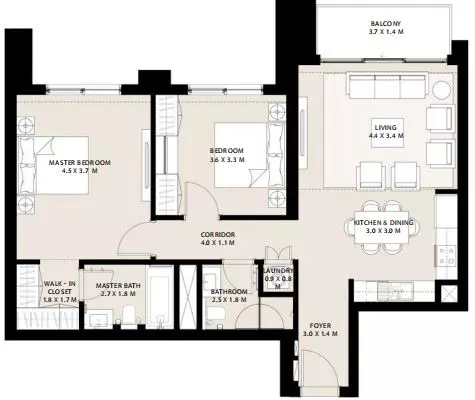 Park Field Type 1.8, 2 beds
