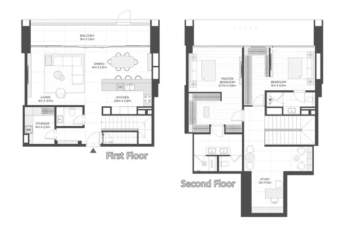 Liv Maritime — 2BR floor plan