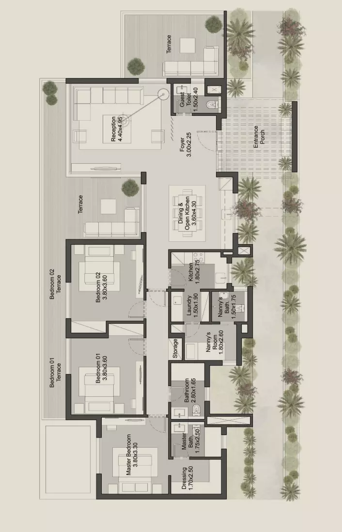 صورة مخطط ارضية الوحدة