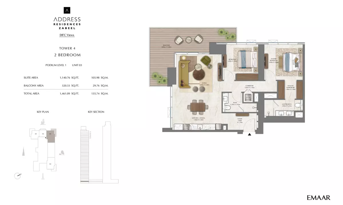 Address Residences Zabeel Unit 3, 2 beds