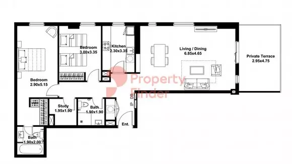 Midtown Noor Type-E Level-1 Building 7, 2 beds