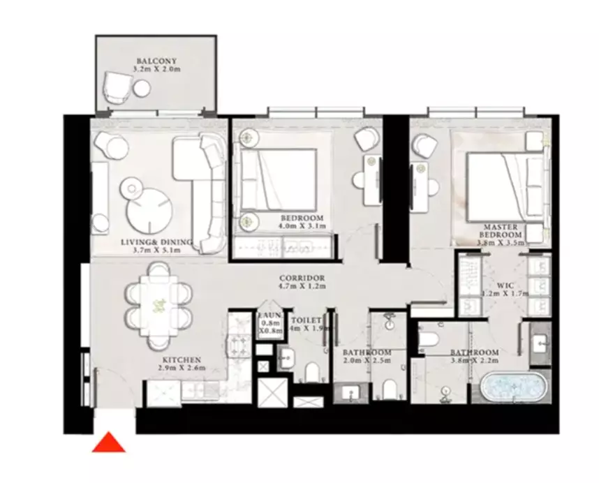 St Regis The Residences T2-Type G, 2 beds