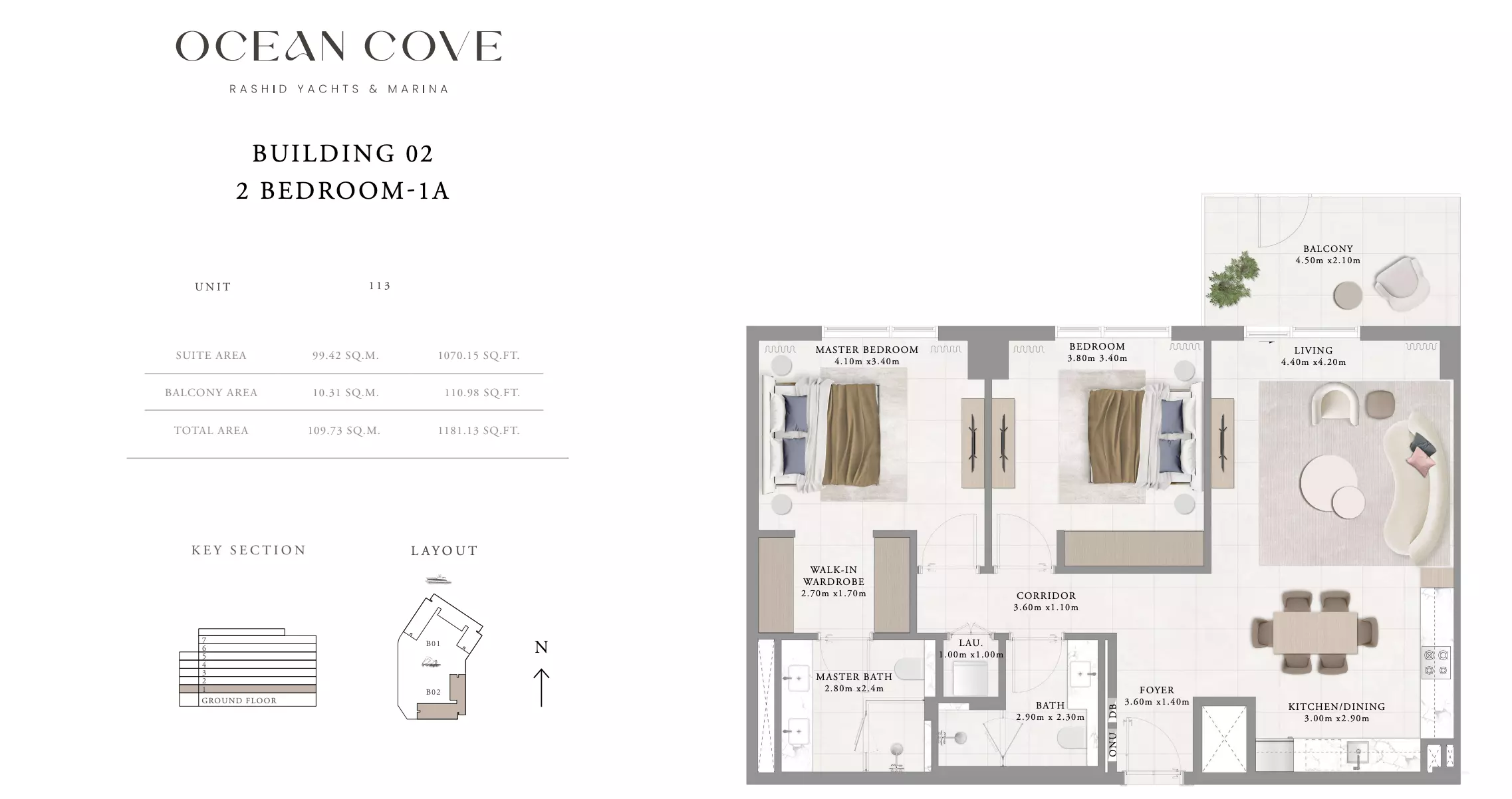 Ocean Cove Type 1-Building 2, 2 beds