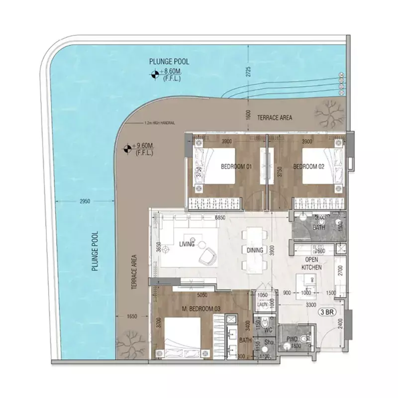 صورة مخطط ارضية الوحدة