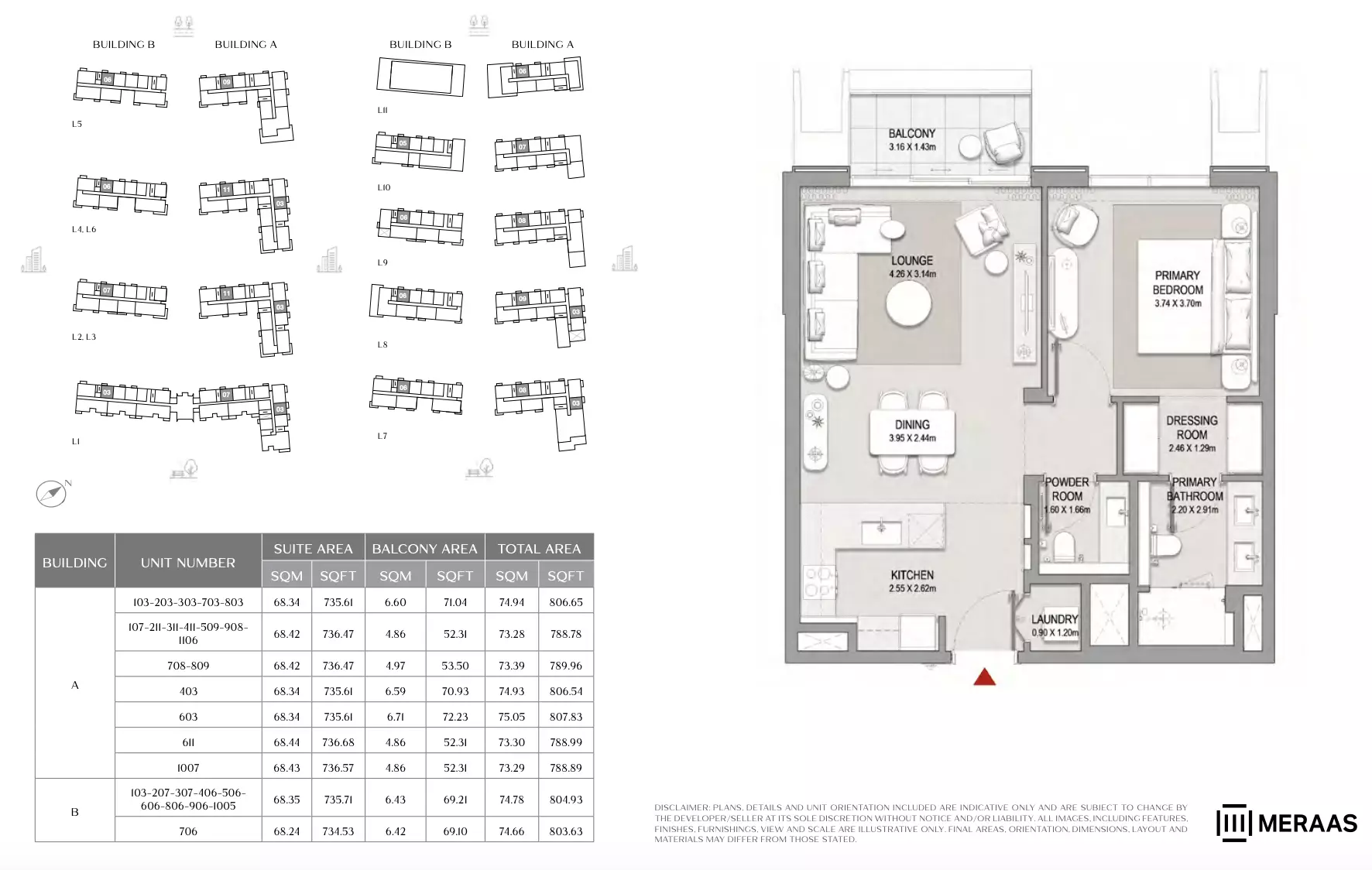 City Walk Crestlane 2 — 1BR floor plan