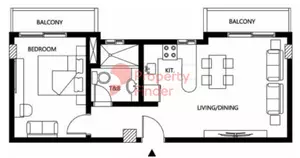 Binghatti Galaxy Tower B Type 6, 1 bed