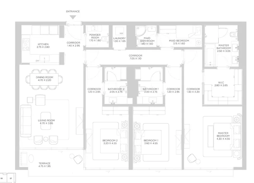 Rixos Phase 2 By Nakheel B4-Type A, 3 beds