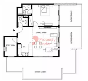 Binghatti Galaxy Tower B Type 14, 1 bed