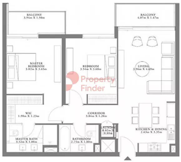 Seagate Type 1C Building 3 Unit 7 Level 9-10, 2 beds