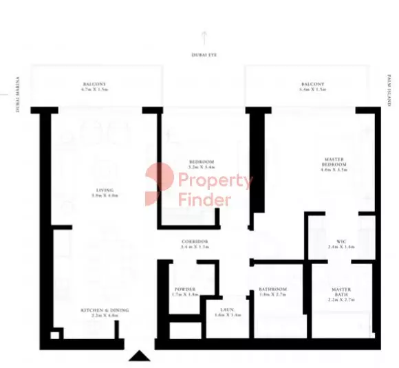 Grand Bleu Tower Unit 03 - Level-17, 2 beds