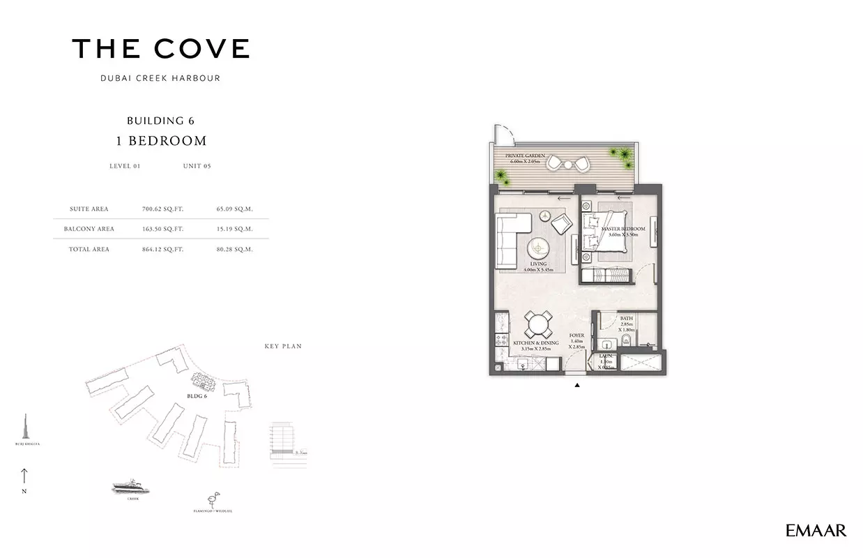 The Cove Phase 2 By Emaar Building 6 - Level 01, Unit 05, 1 bed