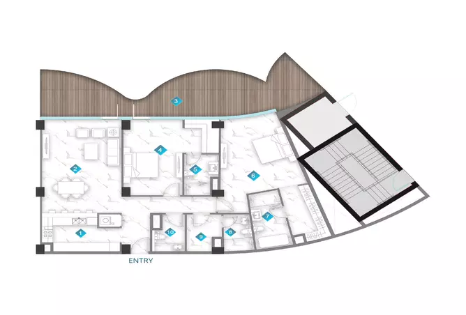 Dusit Rijas Residence — 2BR floor plan