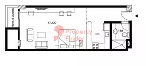 Binghatti Galaxy — Studio floor plan