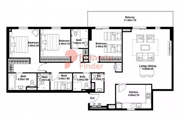 Midtown Noor Type-A Level-7 Building 5, 3 beds
