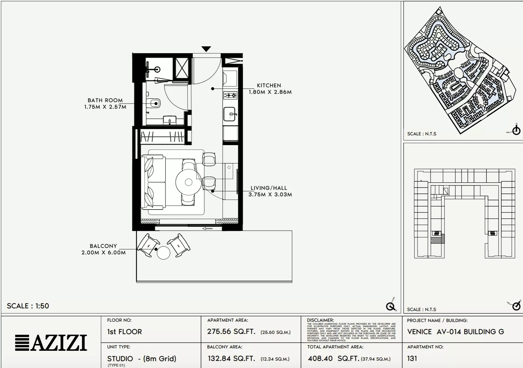 Azizi Venice 14 Type 131-Building G, studio