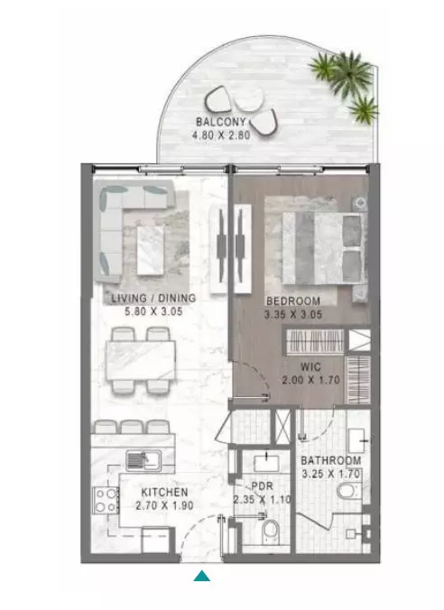 Lagoons Views Phase 2 By Damac Tower 11C, 11D, 12C & 12D Type 13, 1 bed
