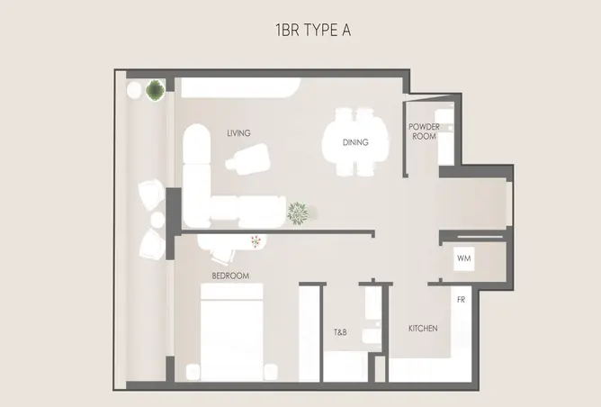 Lunara Residence — 1BR floor plan