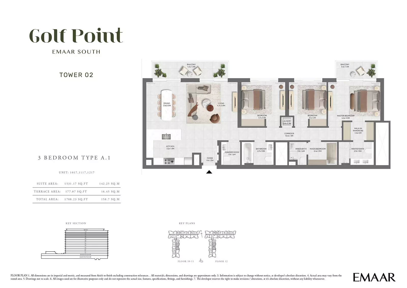 Golf Point Tower 2 - Type A-1, 3 beds