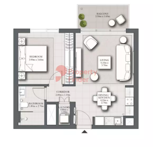 Park Horizon Type B building 2 podium level unit p03, 1 bed