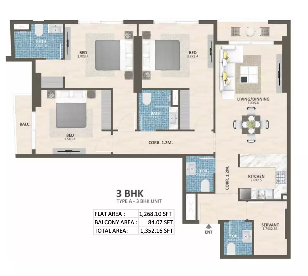 صورة مخطط ارضية الوحدة