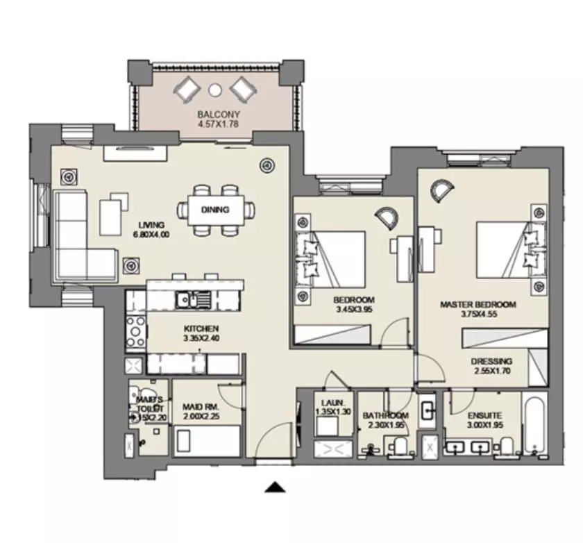 Al Jazi B4-Type B1, Level 3,4,5, 2 beds