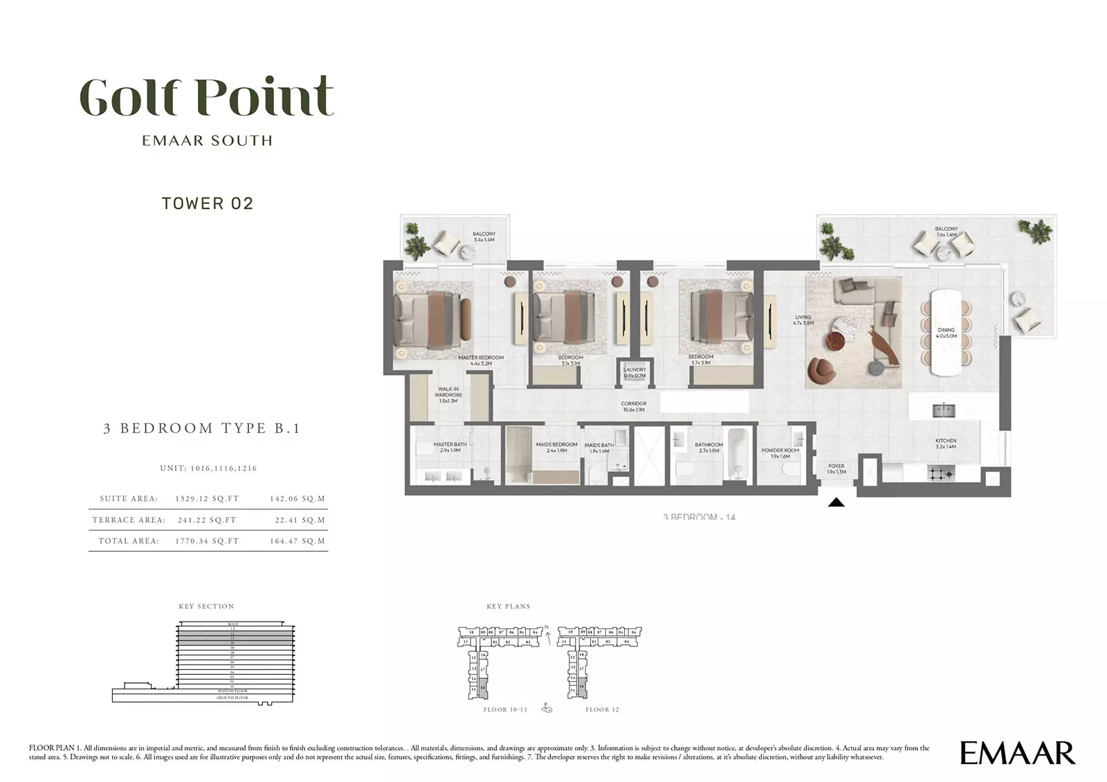 Golf Point Tower 2 - Type B-1, 3 beds
