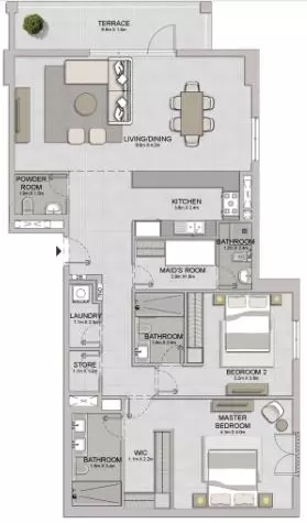 La Sirene Phase1 By Meraas Type 2, 2 beds