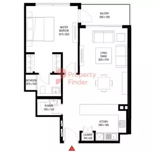 Crest Grande Tower B _ Type B (with Balcony), 1 bed