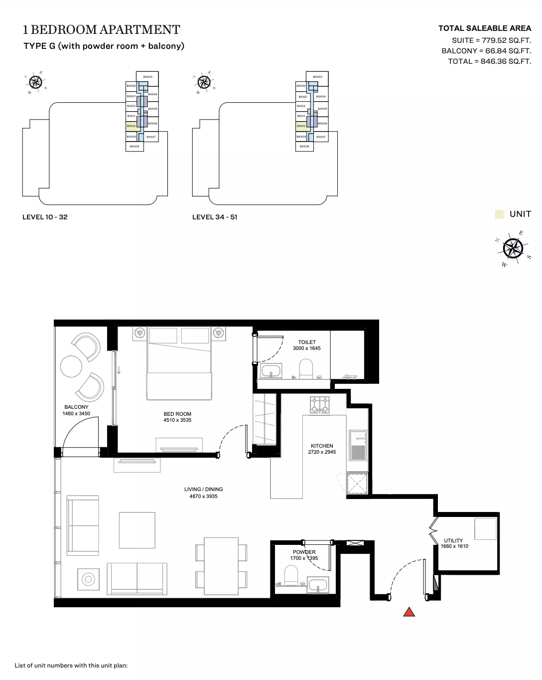 Sobha Creek Vistas Heights Type G (With Powder Room + Balcony), 1 bed