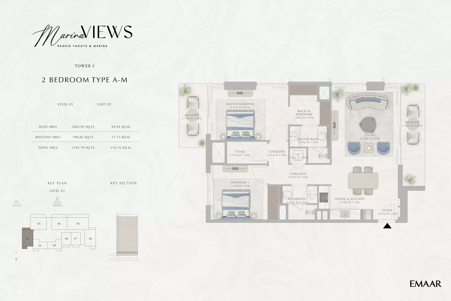 Marina Views Type 4-Tower 3, 2 beds