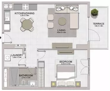La Sirene Phase1 By Meraas Type 4, 1 bed