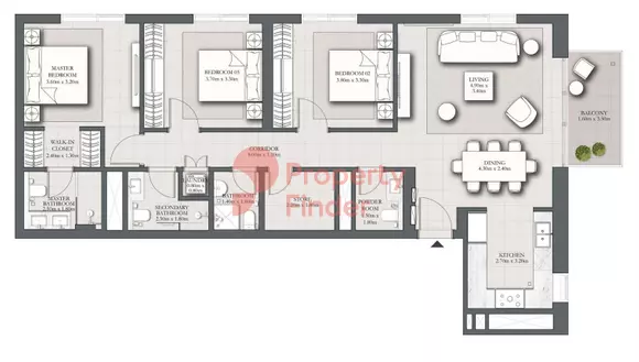 Park Horizon Type A building 2 podium level unit p02, 3 beds