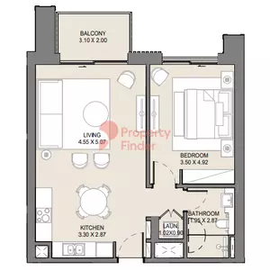Jomana — 1BR floor plan