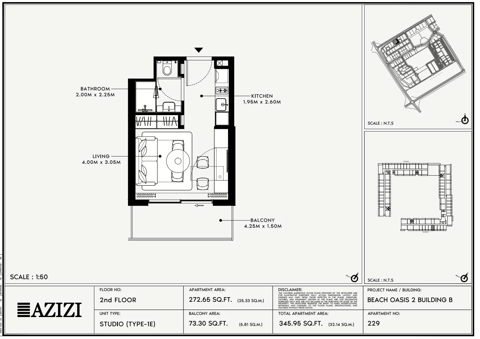 Beach Oasis Phase 2 By Azizi Type 1E - BB, studio
