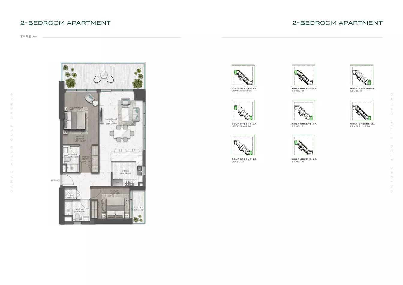 Golf Greens Type A-1, 2 beds