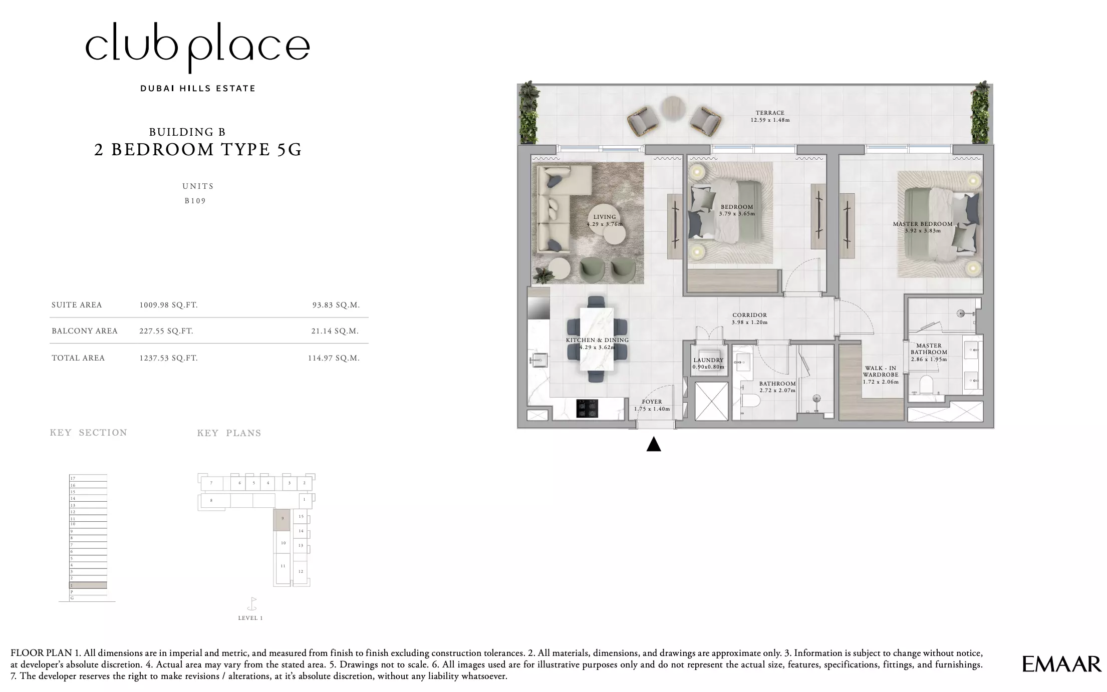 Club Place Building B - Type 5G, 2 beds