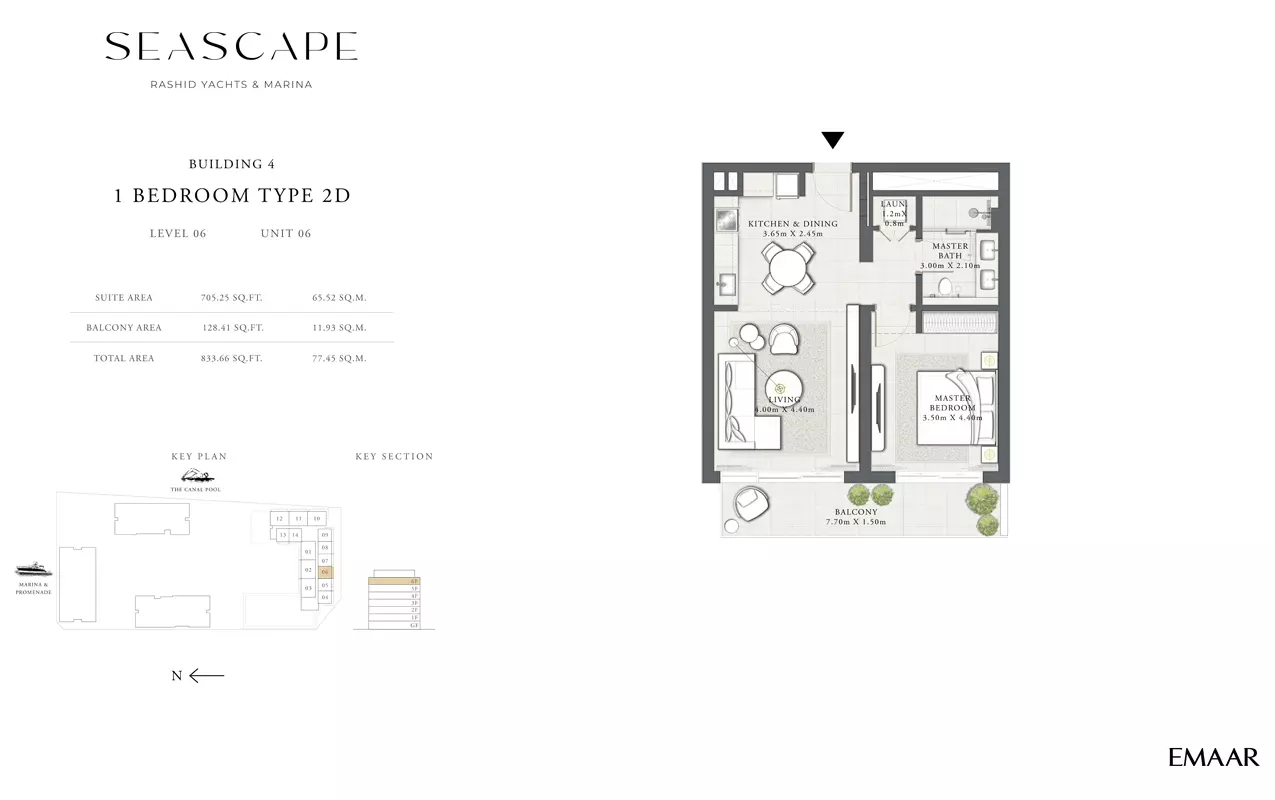 Seascape B4-Type 2d level 6 unit 6, 1 bed