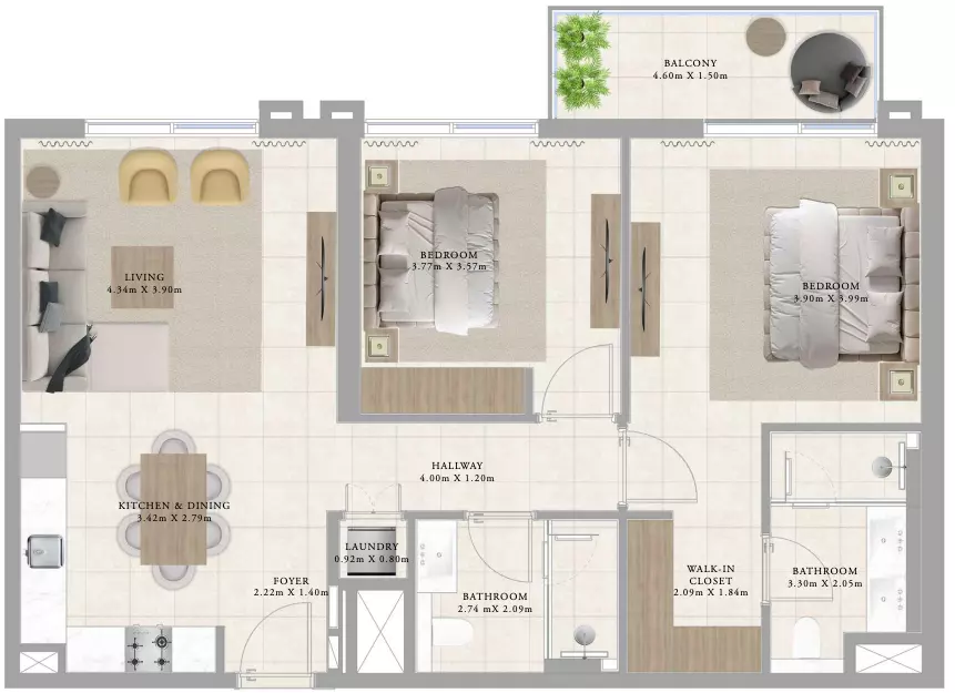 Greenside Residence Type 6, 2 beds