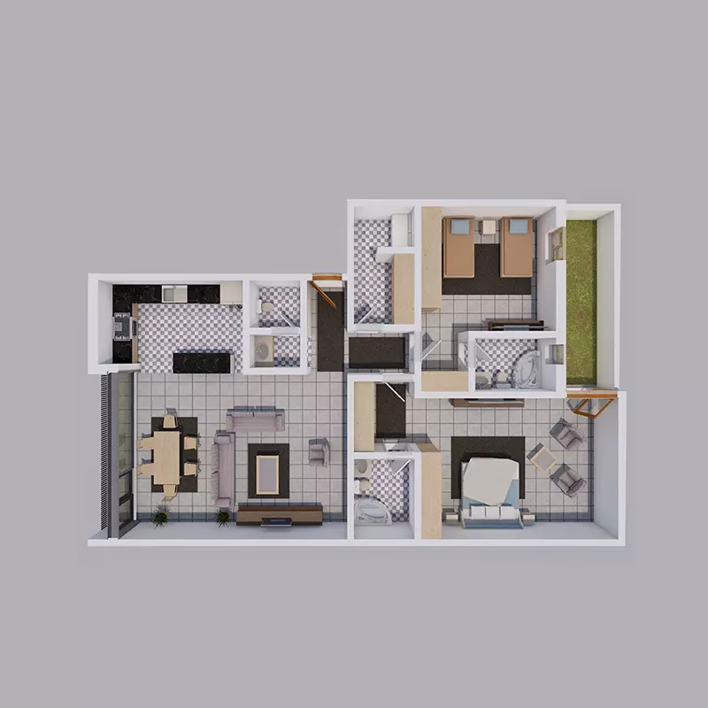 صورة مخطط ارضية الوحدة