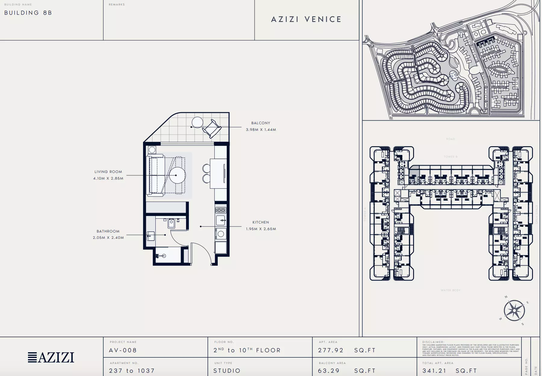 Azizi Venice 8 Type 237-Building B, studio