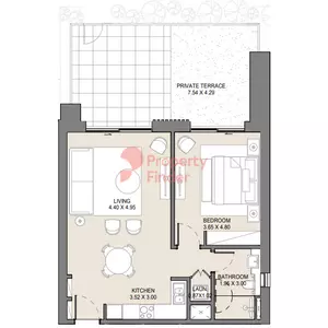Jomana — 1BR floor plan